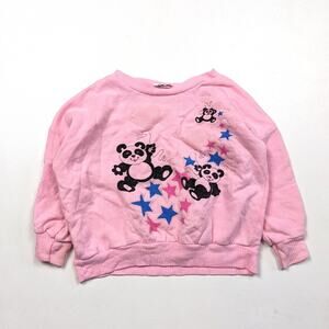 Vintage Chic Pea Sweatshirt Girls Size 18m Pink Panda